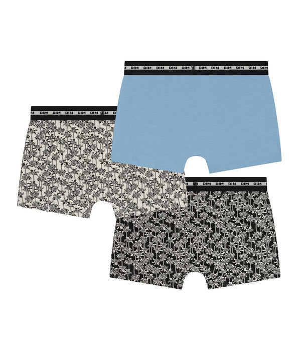 DIM Set van 3 Dim Coton Stretch boxershorts met palmboommotief voor kinderen