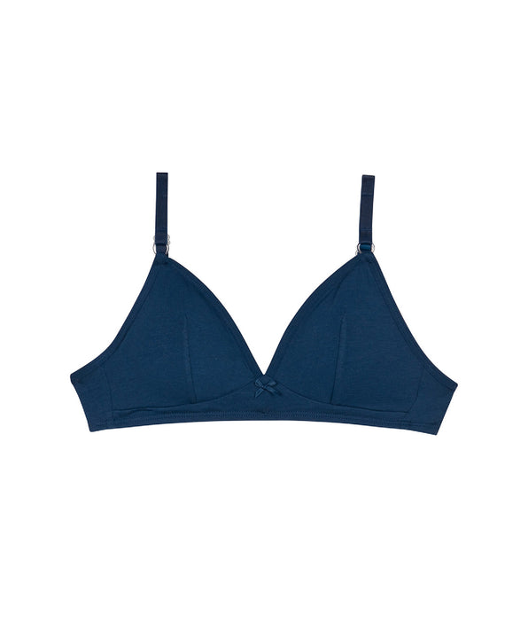 DIM Soutien-gorge triangle sans armature en coton bio Bleu Marin Skin Care