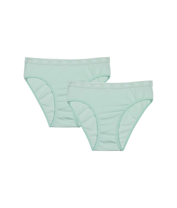 DIM Lot de 2 culottes filles en coton bio Bleu Pastel Dim Skin Care
