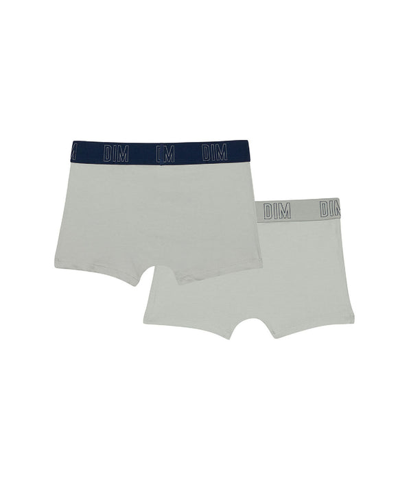 DIM Set van 2 boxershorts voor jongens van biologisch katoen Grijs Blauw DIM Skin Care