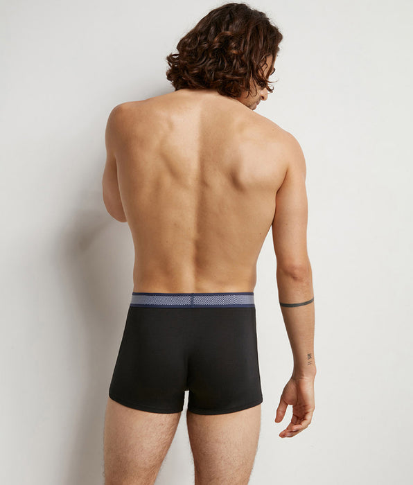 DIM Heren boxershort van modaal katoen met gestreepte tailleband Zwart DIM Smart
