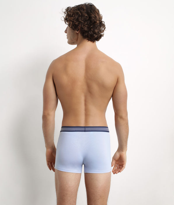 DIM Heren boxershort van modaal katoen met gestreepte tailleband Blauw Artic Dim Smart