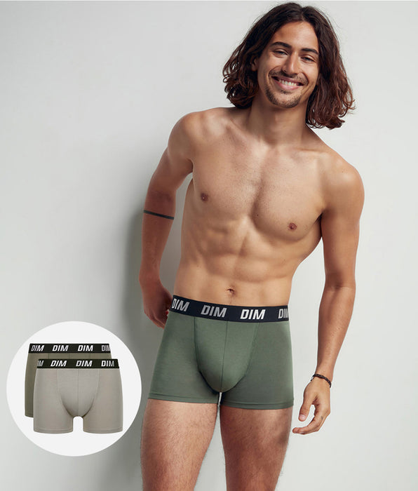 DIM Lot de 2 boxers homme à thermorégulation active Vert Regul Activ
