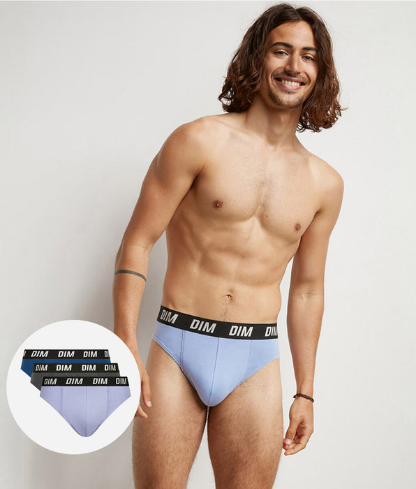 DIM Set van 3 actieve thermoregulatieslips voor heren Blauw Activewear