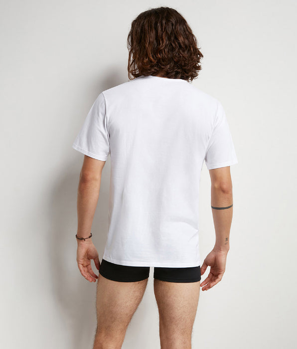 DIM Set van 2 Activewear witte katoenen V-hals thermoregulerende T-shirts voor Heren