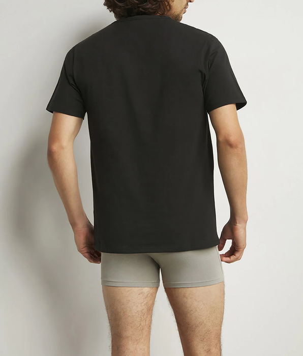 DIM Set van 2 Activewear V-hals thermoregulerende zwarte katoenen T-shirts voor Heren