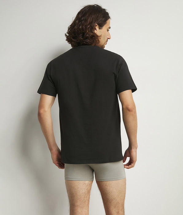 DIM Set van 2 Activewear V-hals thermoregulerende zwarte katoenen T-shirts voor Heren
