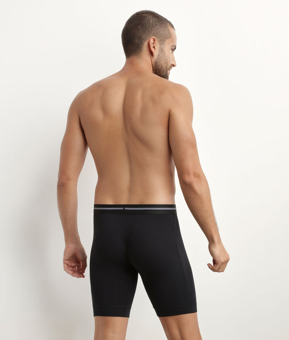 DIM Heren lange boxershort in zwart modaal katoen DIM Icons Essentiel