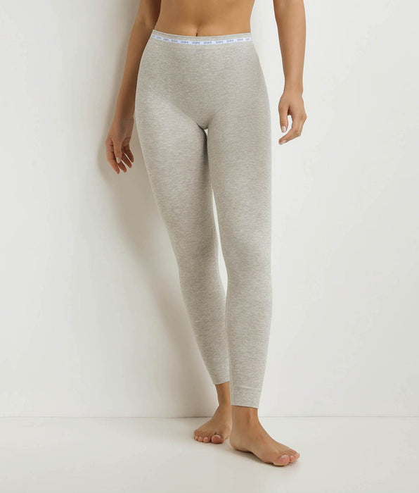 DIM Legging femme tissu côtelé Gris Chiné Dim Icons