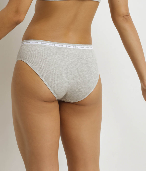 DIM Culotte femme côtelée Gris Chiné Dim Icons