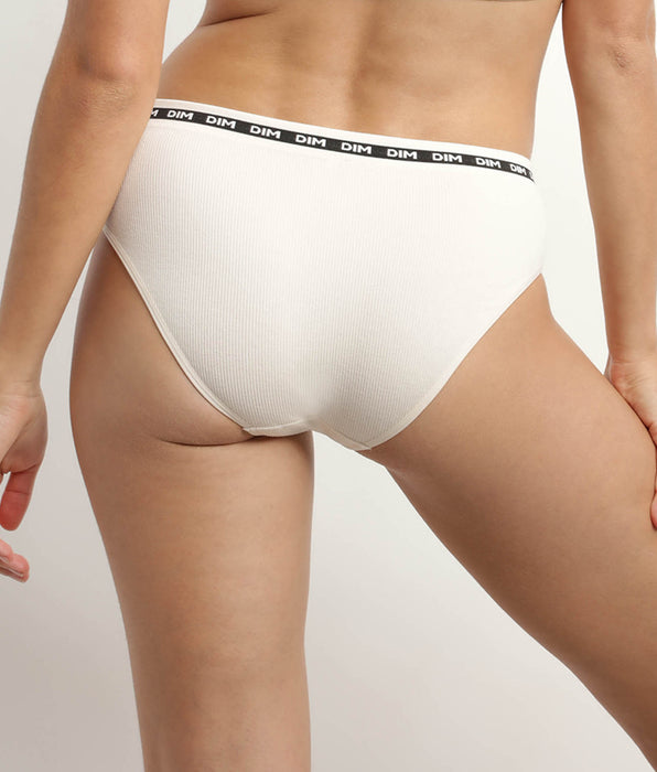 DIM Dames naadloze modal polyamide geribde slip beige DIM Icons Seamless