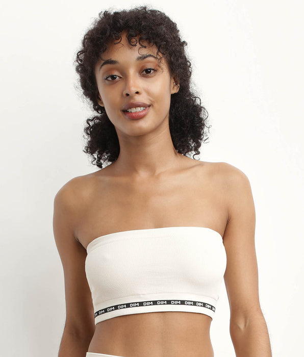 DIM Beige polyamide modal bandeau BH DIM Icons zonder beugel