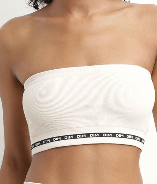 DIM Beige polyamide modal bandeau BH DIM Icons zonder beugel