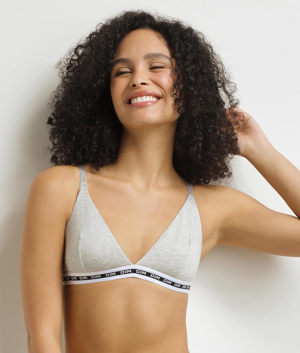 DIM Soutien-gorge femme triangle sans armature Gris Chiné Dim Icons
