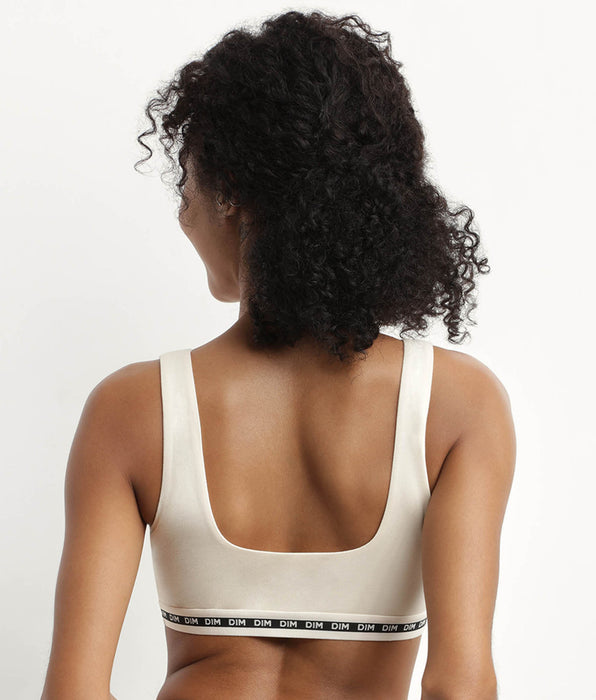 DIM Beige beugel crop top beha in modal polyamide DIM Icons Seamless