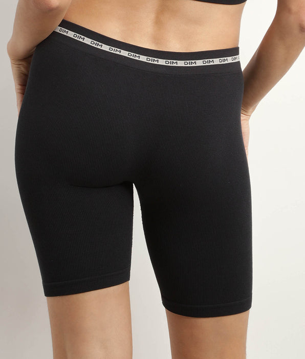 DIM Dames ribfluwelen modal polyamide cyclist Zwart DIM Icons Naadloos