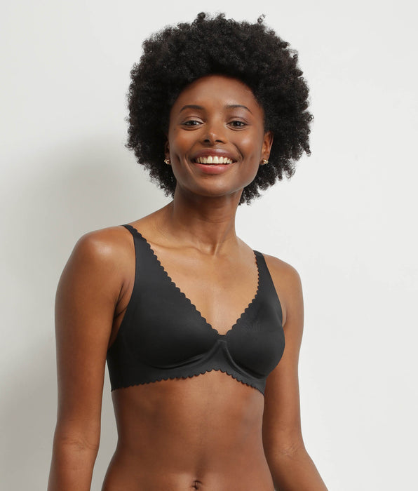 DIM Soutien-gorge foulard à armatures en microfibre Noir Dim Body Touch