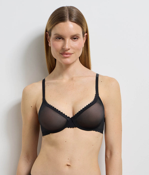 DIM Zwarte tule mandjesbeha Dim Body Touch Cheeky