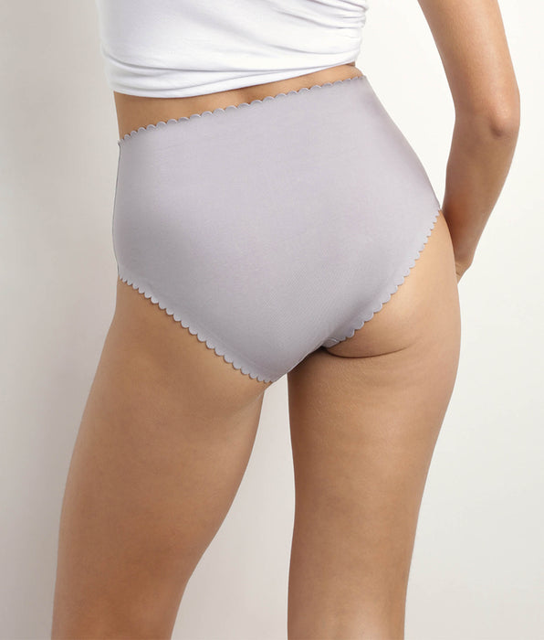 DIM Set van 2 katoenen stretch slips met hoge taille Wit Grijs Body Touch Easy