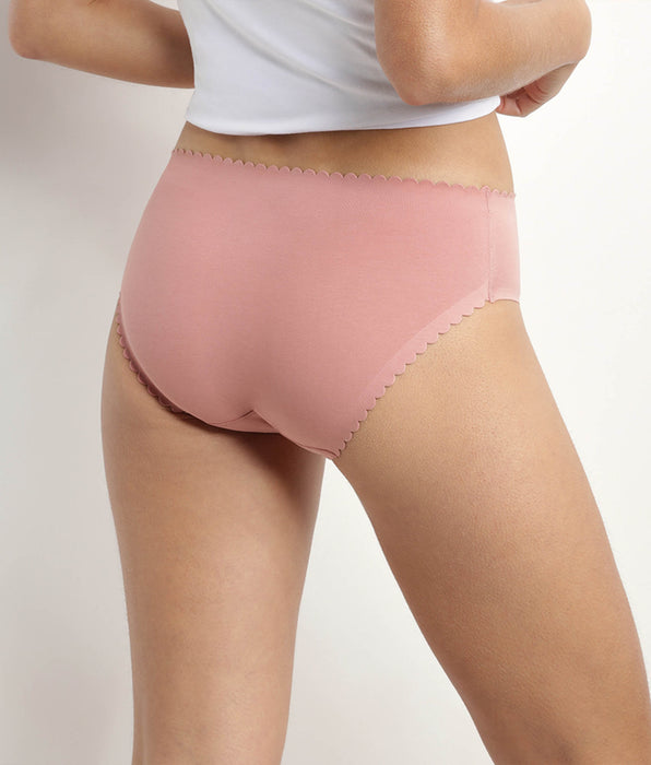 DIM Set van 2 Roze en Robijn Body Touch Easy katoenen stretch slips voor dames
