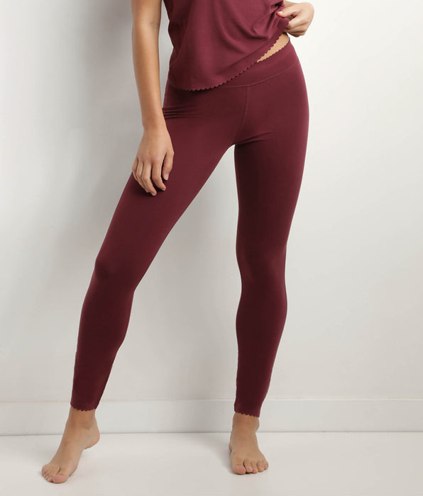 DIM Legging femme opaque en coton stretch Rubis Foncé Body Touch Easy