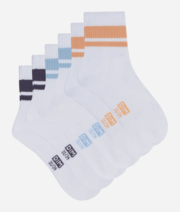 DIM Set van 3 paar kindersokken Blauw Perzik Dim Sport