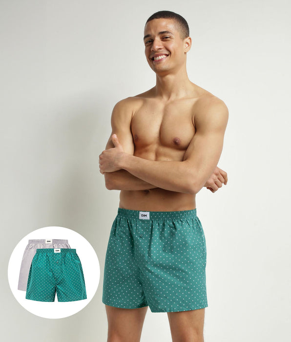 DIM Set van 2 Heren Geo DIM Good Steel biokatoenen losse boxershorts