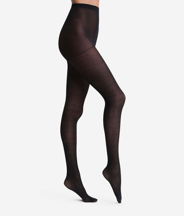 DIM Zwarte panty met luipaardprint Dim Style
