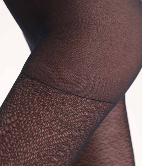 DIM Zwarte panty met luipaardprint Dim Style
