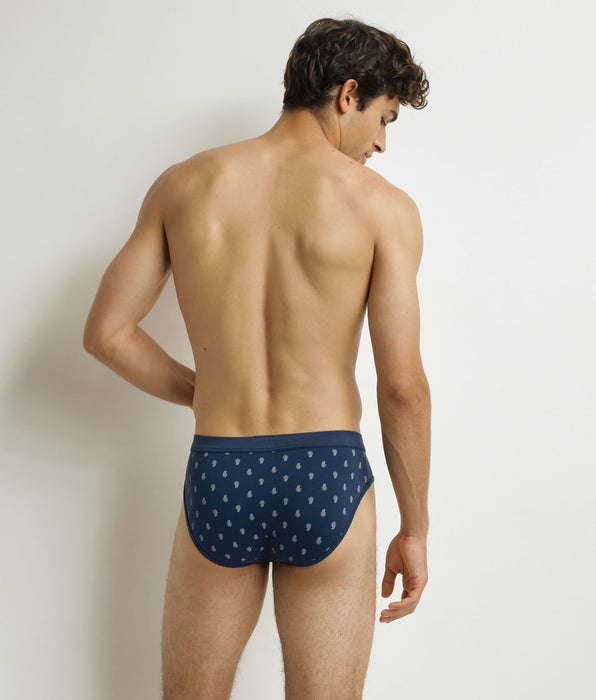 DIM Herenslip Zwart met klassiek katoenen druppelpatroon