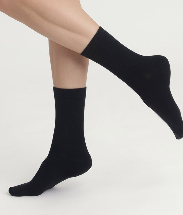 DIM Lot de 2 paires de chaussettes femme Noir Thermo Polaire
