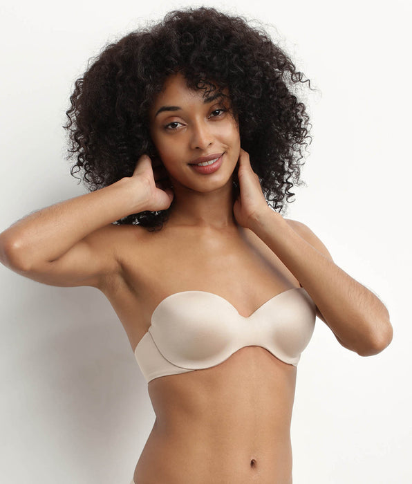 DIM Bandeau BH met afneembare bandjes in nude microvezel DIM