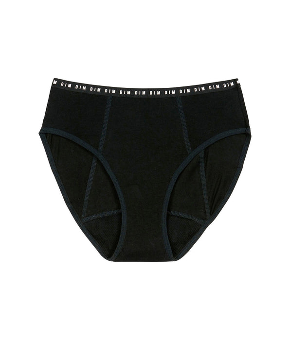 DIM Slip menstruel fille coton bio Noir Flux très abondant Dim My Protect