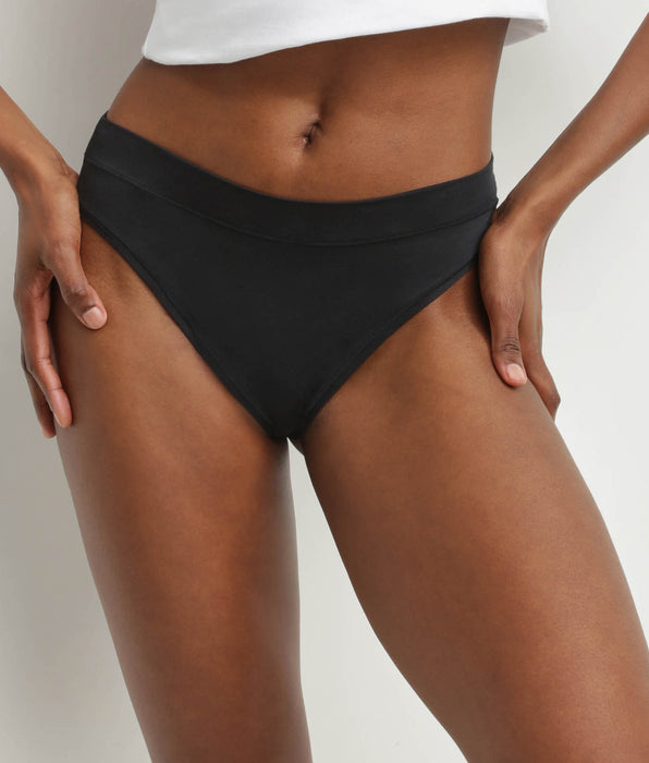 DIM String femme en coton modal Noir Dim Comfort Collection