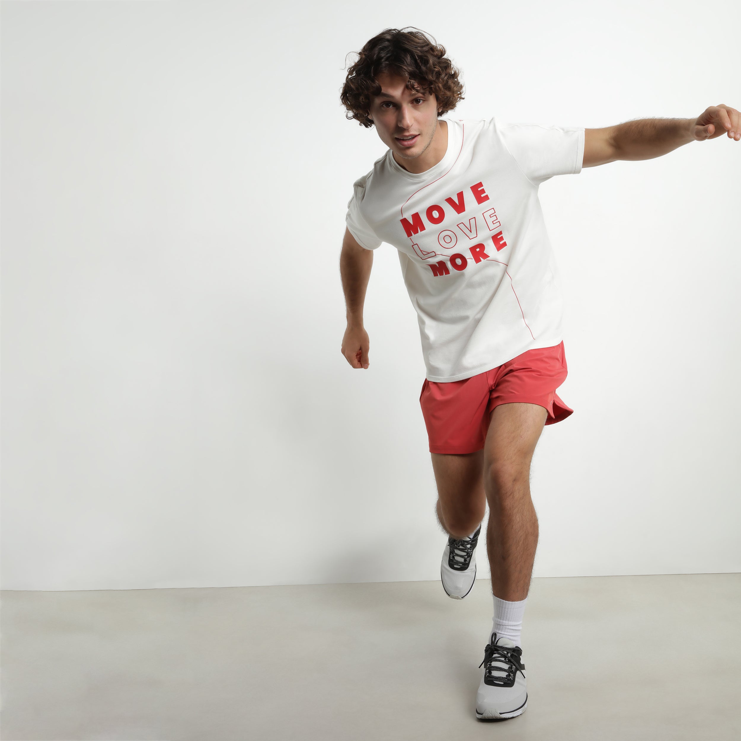Heren sportshorts van ademende stof Rood DIM Move