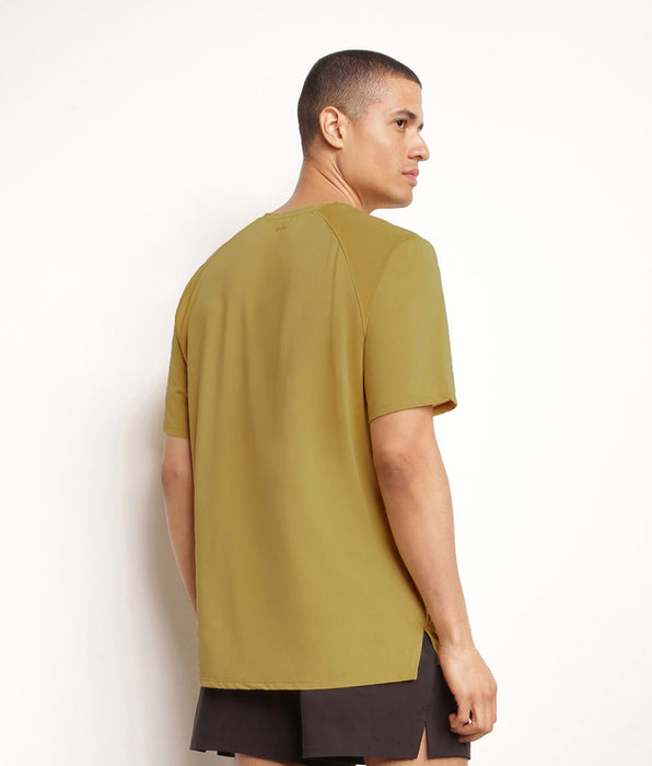 DIM Heren sport T-shirt in ademende Olive DIM Move stof