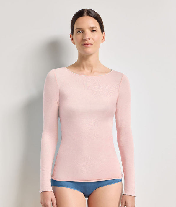 DIM Zachtroze Thermal Light T-shirt met ronde hals