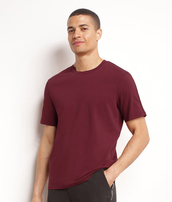 DIM Heren thermoregulerend sport T-shirt in DIM Move bordeaux jersey