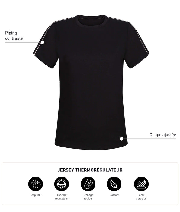 DIM T-shirt de sport femme thermorégulateur en jersey Noir Dim Move