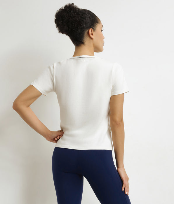 DIM Dames sport T-shirt in thermoregulerende jersey Ecru DIM Move
