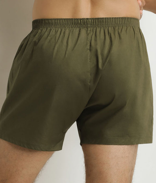 DIM Lot de 2 caleçons homme Beige rayé Vert Coton Stretch