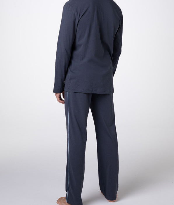 DIM Pyjama long ouvert en jersey de coton ardoise pour unisexe