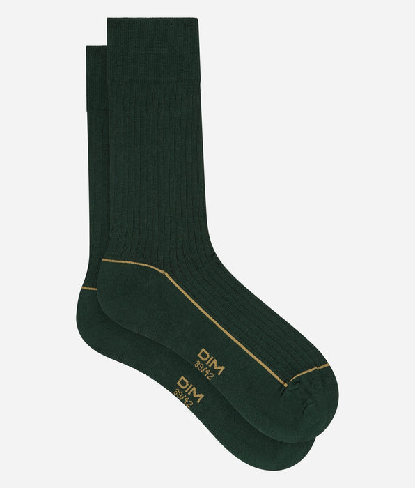DIM Chaussettes homme coton bleu navy La Mode Côtelée