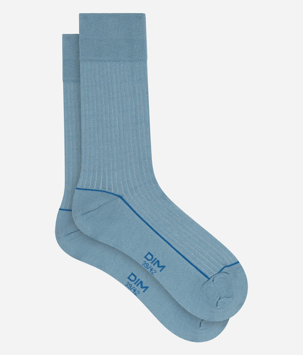 DIM Chaussettes homme coton vert olive La Mode Côtelée