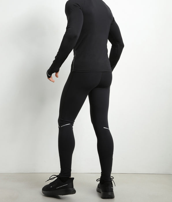 DIM Heren sporttop met hoge kraag in zwarte microvezel DIM Move