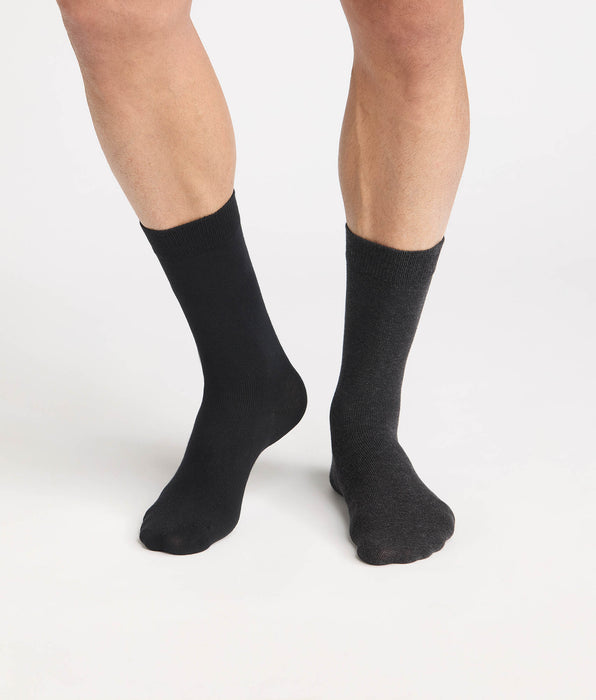 DIM Lot de 2 chaussettes homme coton gris anthracite Thermo