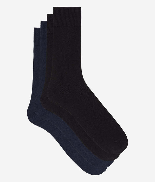 DIM Lot de 2 chaussettes homme coton bleu profond Thermo
