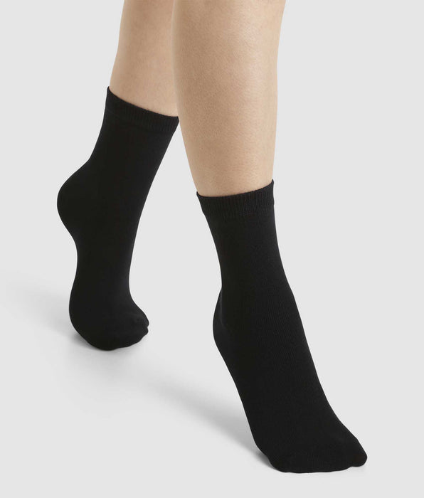 DIM Warme zwarte thermofleece kousen voor kinderen