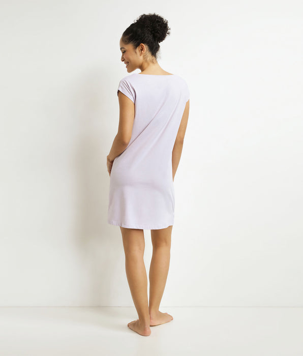 DIM Lila gebloemde damespyjama babydoll Niet storen