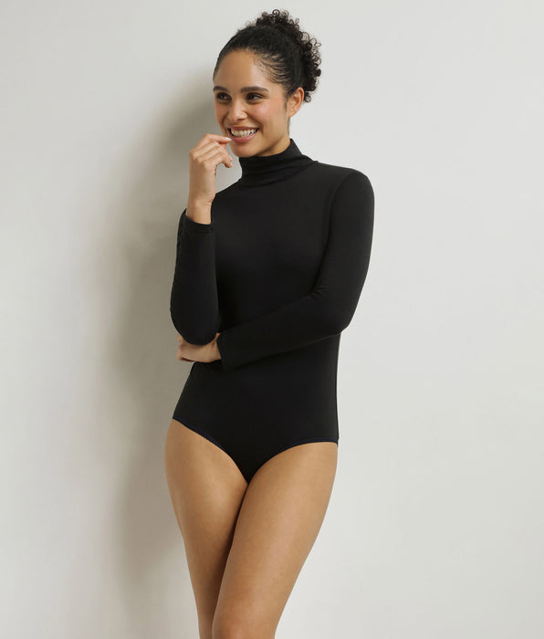 DIM Body manches longues femme col montant Noir Dim Thermal